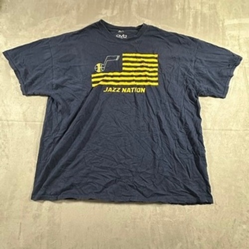 OVB Utah Jazz Nation T-Shirt Mens Graphic Short Sleeve 2XL Navy Blue